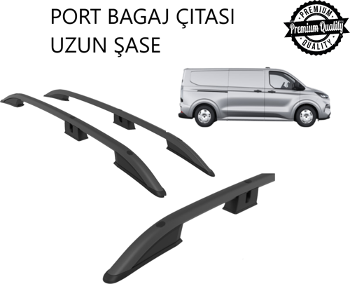 TRANSİT CUSTOM VAN UZUN ŞASE 2025 2026 2027 PORTBAGAJ TAVAN ÇITASI SİYAH