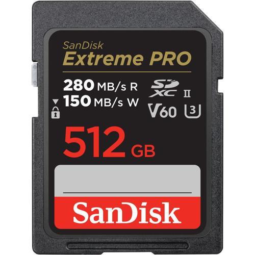 512GB SDXC Extreme Pro 280MB/s UHS-II V60 Kart