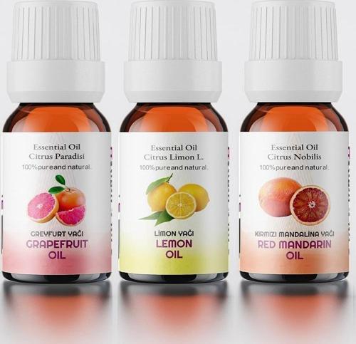 En Sevilen Aromaterapi Uçucu Yağları Paketi ( Limon Greyfurt Kırmızı Mandalina 10 ml )