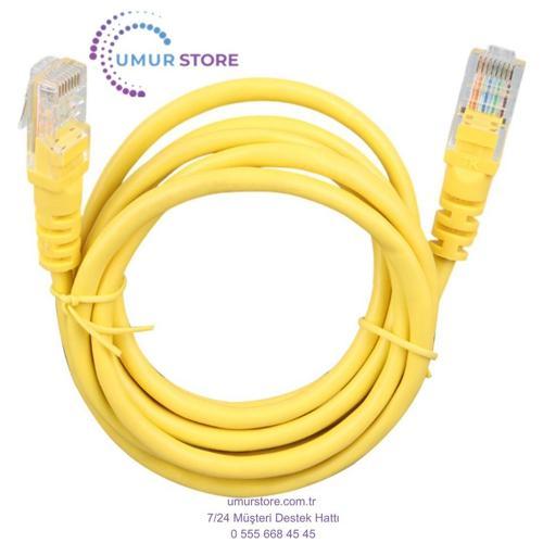 1.5 Metre Sarı 24 Awg Cat5 Kablo