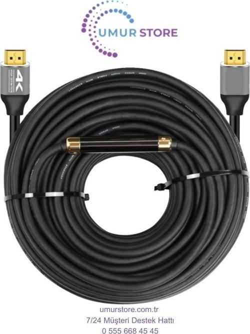 40 Metre 4K HDMI Kablo Erkek-Erkek – Altın Uçlu, 18GBPS, Arc & Ethernet Destekli