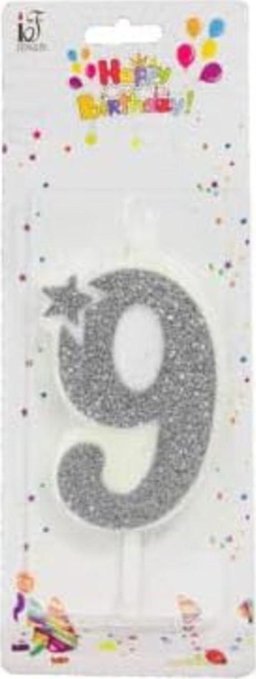 Marifetlerim - 9 Yaş Simli Gümüş Mum 1017157