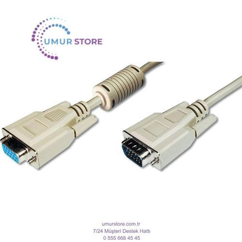 Digitus AK-310200-018-E 1.8 mt VGA To VGA Erkek-Dişi AWG28/30 3CF7C Bej Görüntü Kablosu