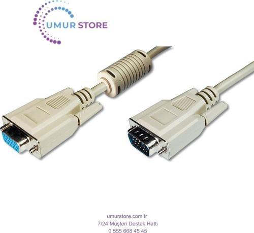 Digitus AK-310200-018-E 1.8 mt VGA To VGA Erkek-Dişi AWG28/30 3CF7C Bej Görüntü Kablosu