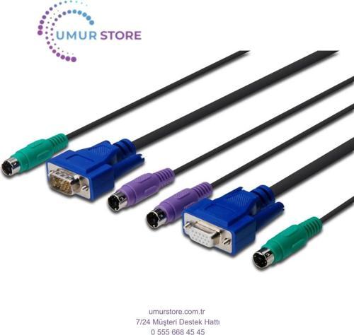 Kvm (Keyboard/video Monitor/mouse) Için Ahtapot Kablo, 1.80 Metre, Siyah Renk, 1 x VGA Dişi, 1 VGA ,