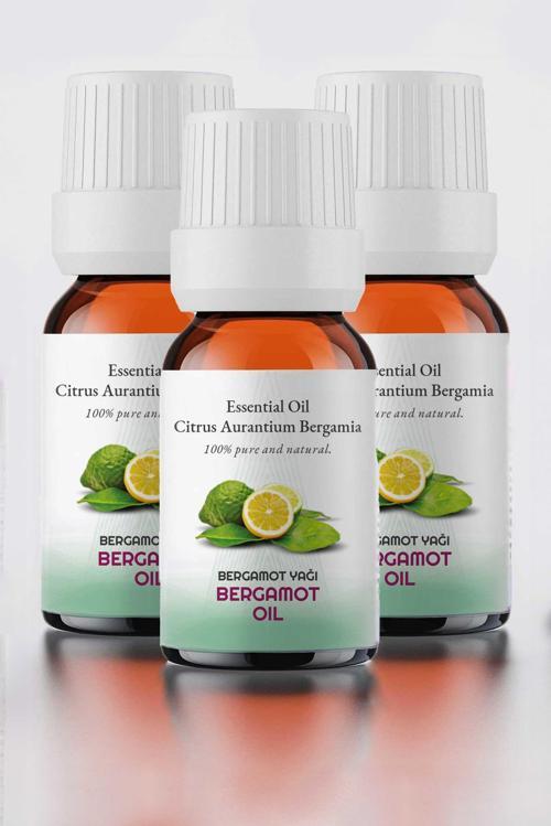 3 Adet %100 Doğal Bergamot Yağı / Bergamot Oil, Cam Şişe 10 ml