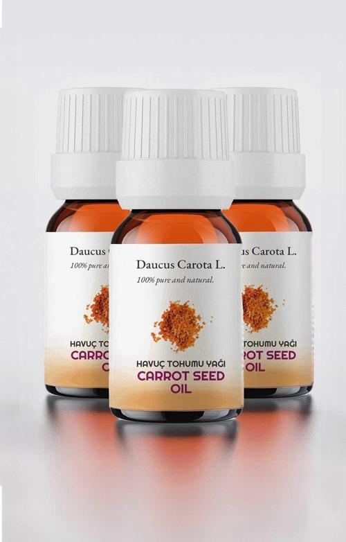 3 Adet %100 Doğal Havuç Tohumu Yağı, Cam Şişe 10 ml