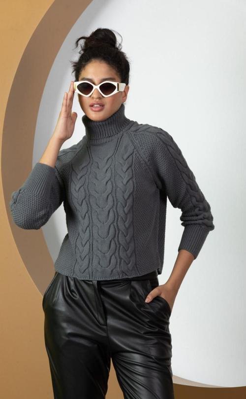 Kadın Balıkçı Yaka Triko Bluz 11009