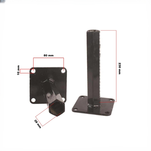 C08 27x250mm Altıgen Siyah Çapa Makinesi Sağ Sol Teker Aks Mili