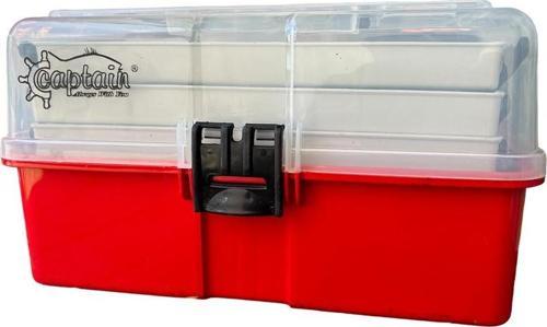 3 Raflı Kırmızı Balıkçı Kutusu