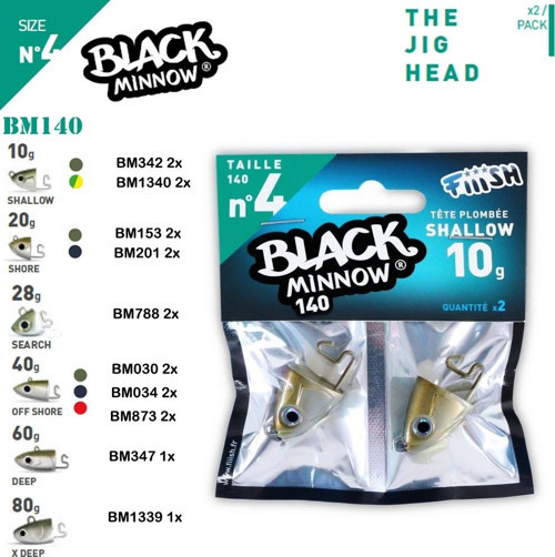 Black Minnow BM140/4 Jig Head BM1339 80gr