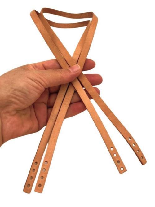 Gerçek Deri 70x0.8 cm Ham Renk Çift Çanta Sapı