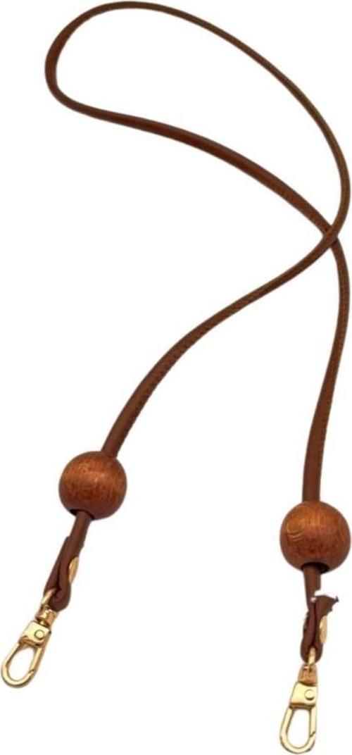 Suni Deri 5 mm Boncuklu Tek Çanta Sapı 90 Cm Taba Renk