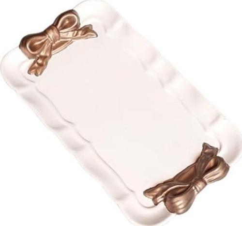 - Çiğdem 7624 7810 El Yapımı Dekoratif Takı Tepsisi / Tabağı - Bakır Rengi Fiyonk Süslemeli