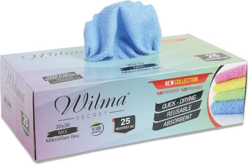 Secret Ürün Adı: Mikrofiber Temizlik Bezi Kutulu 25 Adet – Yeniden Kullanılabi