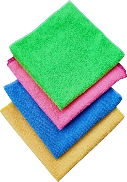 Temizlik Bezi 4'lü Paket - 40x40 cm, Yüksek Emici, Tüy ve Hav Bırakmaz, Çabuk Kuruyan, Çok