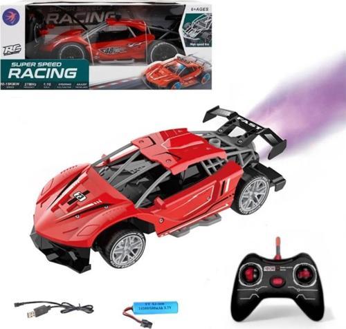 Uzaktan Kumandalı Kırmızı Şarjlı 1:16 Duman Efektli Oyuncak Araba CD8208A