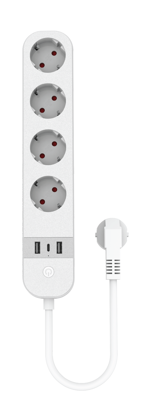 HY-PW2051-PU Hybrone USB'li Dörtlü Akıllı Priz