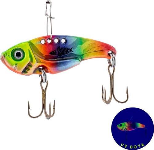 Vibrasyon Yem - LRF/Spin Jig - Fishack VibraX - 15g 55mm - Rainbow Fury - UV Boyalı