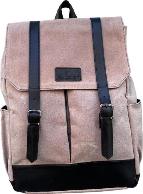 Sırt Çantası Kanvas Okul-Seyahat-Kamp-Kanvas-Cargo Unisex Su Geçirmez Mumlanmış Kanvas Bej