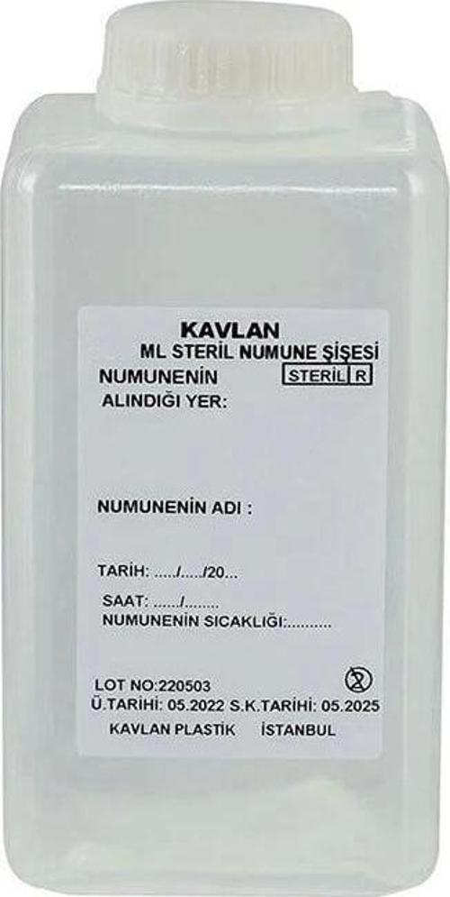 Su Numune Şişesi 500 ml Pp Tiyosülfatsız Steril Şeffaf/Koli 72 Adet