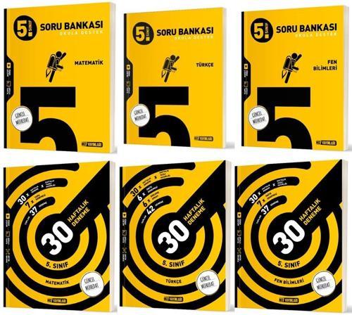 Hız 2025 5. Sınıf Matematik + Türkçe + Fen Bilimleri Haftalık Deneme + Soru Seti 6 Kitap