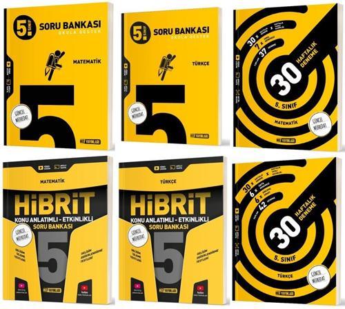 Hız 2025 5. Sınıf Matematik + Türkçe Haftalık Deneme + Hibrit + Soru Seti 6 Kitap
