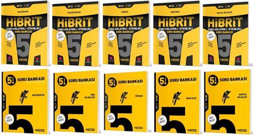 Hız 2025 5. Sınıf Matematik Türkçe Fen Sosyal İngilizce Soru + Hibrit - Konu Seti 10 Kitap