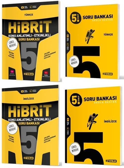 Hız 2025 5. Sınıf Türkçe + İngilizce Soru + Hibrit - Konu Seti 4 Kitap