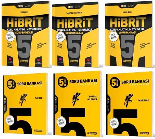 Hız 2025 5. Sınıf Türkçe + Sosyal + İngilizce Soru + Hibrit - Konu Seti 6 Kitap
