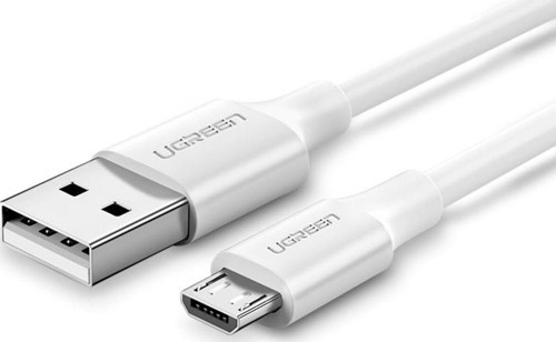 2.4 A USB-A & Micro-USB, Micro USB Data ve Şarj Kablosu, 1 Metre, Beyaz, 60