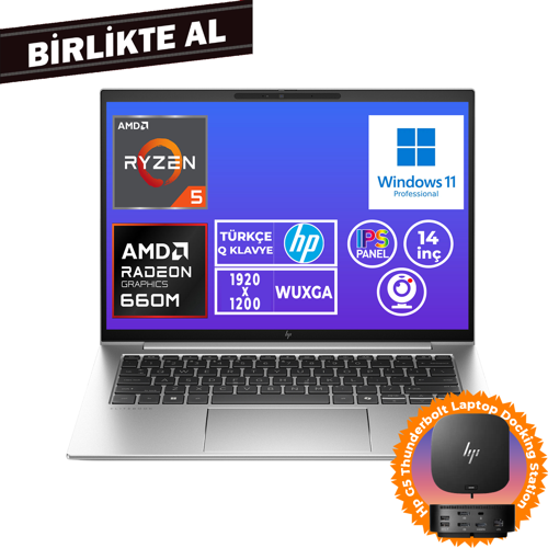 EliteBook 845 G9 Ryzen 5 6600U 8GB 512GB SSD 14" WUXGA W11P + Docking Station 5Z5P1EA 019