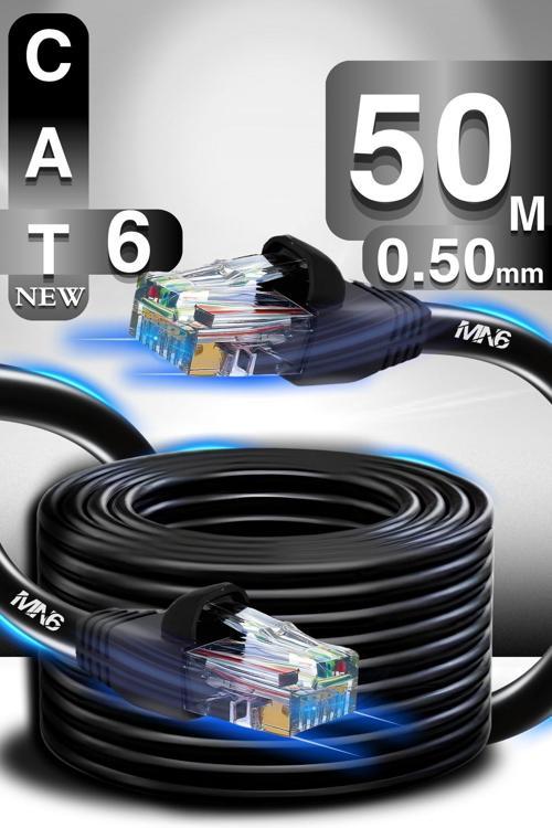 M106 50 Metre Internet Kablosu/Utp 0.50Mm Cat6 Iki Kat Korumalı/İç Dış Mekan/50 M Ethernet Kablosu