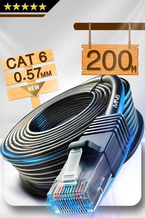M107X 200 Metre İnternet Kablosu/Cat6 İki Kat Korumalı Utp 0,57Mm/İç Dış Mekan/200M Ethernet Kablosu
