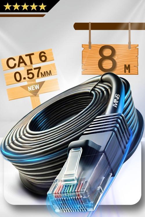 M107X 8 Metre Internet Kablosu/Utp 0,57Mm Cat6 Iki Kat Korumalı/ Iç Dış Mekan/8M Ethernet Kablosu