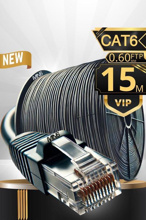 M108Xf 15 Metre Internet Kablosu/Ftp0.60Mm-Cat6 Iki Kat Korumalı/İç Dış Mekan/15M Ethernet Kablosu