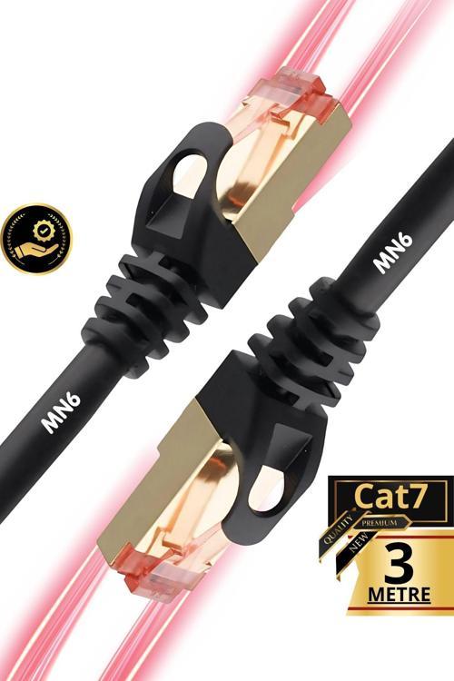 M109Xf 3 Metre Cat7 Kablo/26Awg-10Gbps-600 Mhz-10000Mbps%27E Kadar./Cat7 Ethernet Kablosu