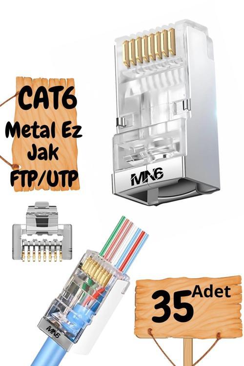 M117Xf Cat6 Jack/35 Adet-Metal Ez/Yeni Nesil Rj45 Cat6-8P/8C Açık Uçlu/Cat6 Konnektör