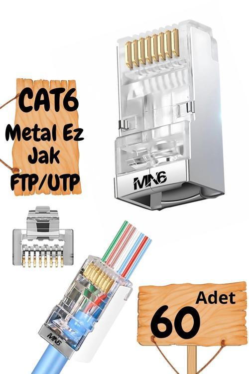 M117Xf Cat6 Jack/60 Adet-Metal Ez/Yeni Nesil Rj45 Cat6-8P/8C Açık Uçlu/Cat6 Konnektör