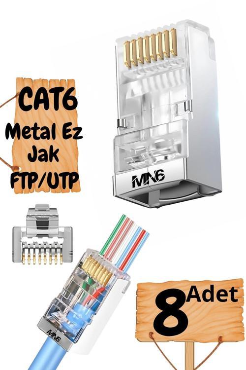 M117Xf Cat6 Jack/8 Adet-Metal Ez/Yeni Nesil Rj45 Cat6-8P/8C Açık Uçlu/Cat6 Konnektör