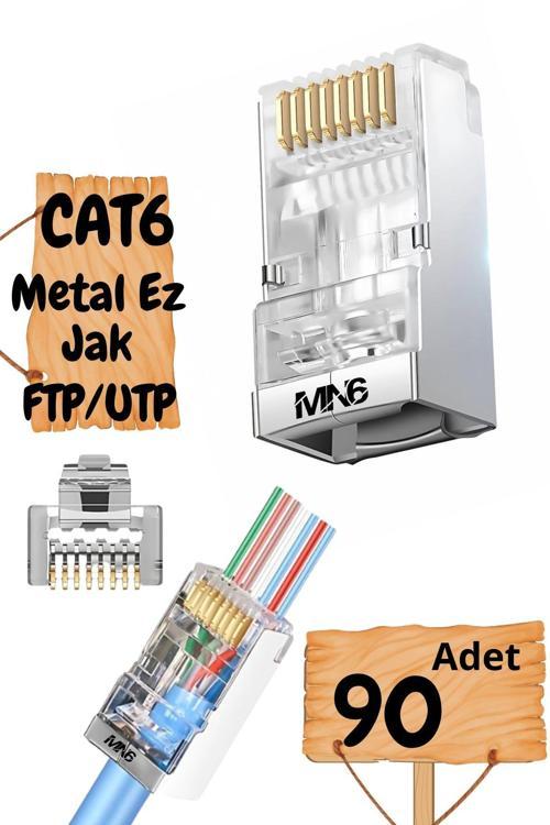 M117Xf Cat6 Jack/90 Adet-Metal Ez/Yeni Nesil Rj45 Cat6-8P/8C Açık Uçlu/Cat6 Konnektör