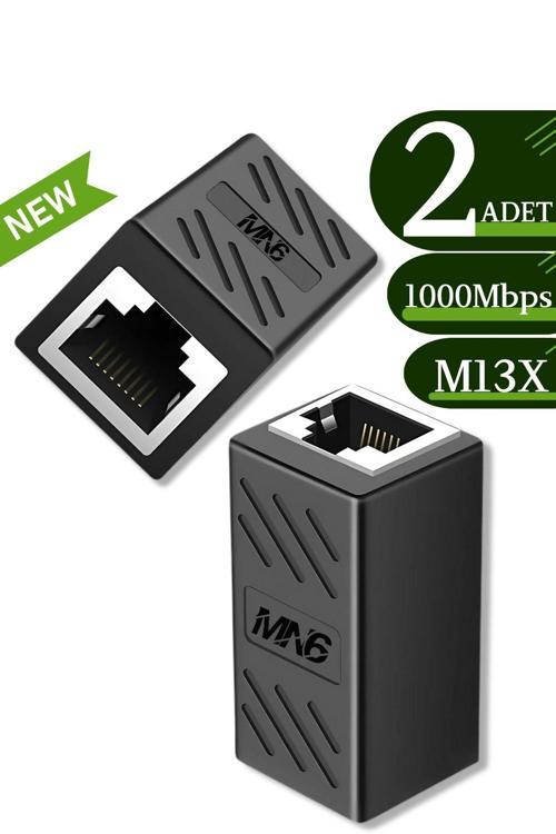 M13X Kablo Birleştirici/2Adet-Cat5-Cat6-Cat7-Cat8-Uyumlu/Lan Kablosu Birleştirici Ara Aparatı