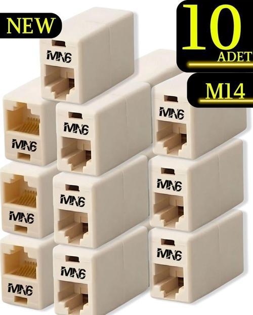 M14 Kablo Birleştirici/10Adet-Cat5/5E-Cat6-Uyumlu/Lan Kablosu Birleştirici Ara Aparatı