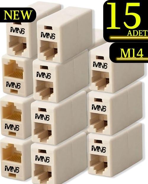 M14 Kablo Birleştirici/15Adet-Cat5/5E-Cat6-Uyumlu/Lan Kablosu Birleştirici Ara Aparatı