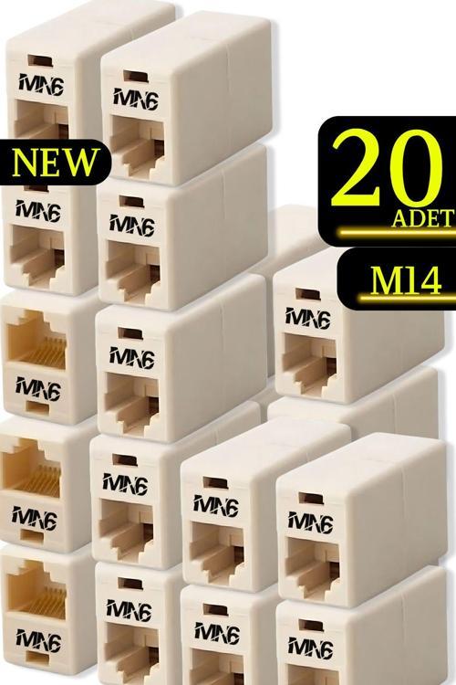 M14 Kablo Birleştirici/20Adet-Cat5/5E-Cat6-Uyumlu/Lan Kablosu Birleştirici Ara Aparatı