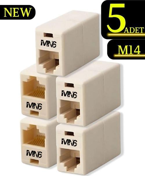 M14 Kablo Birleştirici/5Adet-Cat5/5E-Cat6-Uyumlu/Lan Kablosu Birleştirici Ara Aparatı