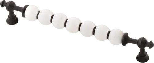 Dolap Çekmece Kulpları Ince Misket Siyah-Beyaz 128 Mm Ayak Renkli Boncuk Kulp(12,8 Cm)-2 Adet