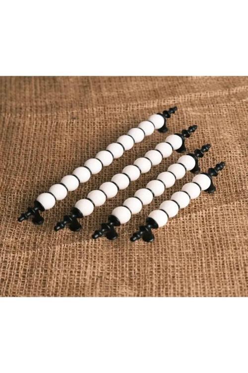 Polimer Boncuk Lüks Modern Dolap Çekmece Kulpları (224 Mm ) 22,4 Cm Siyah Boncuk-2 Adet