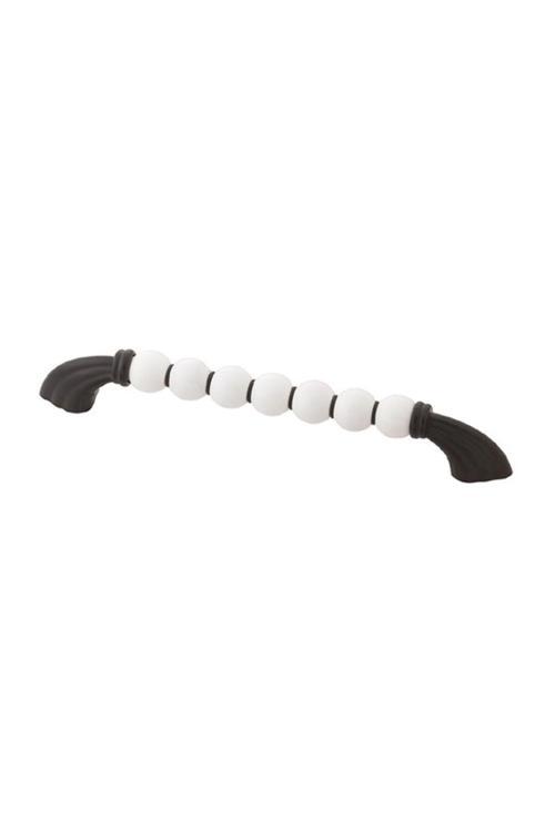 96 Mm Aslan Ayak Beyaz Siyah Boncuk Modern Lüks Mobilya Dolap Çekmece Kulpları (9,6 Cm)