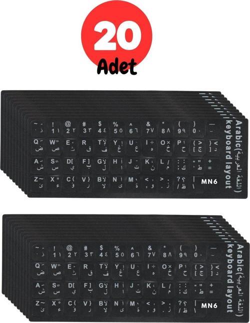 Map01 Arapça Klavye Etiketi-A Kalite/20 Adet/Notebook Pc Uyumlu/Arapça Klavye Sticker-Arapça Klavye